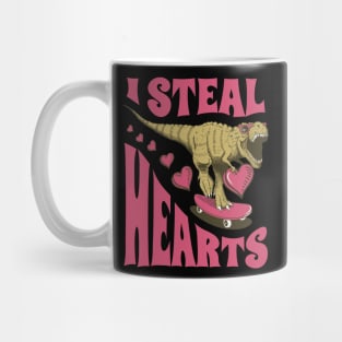 I Steal Hearts Valentines Day Dinosaur T-Rex Mug